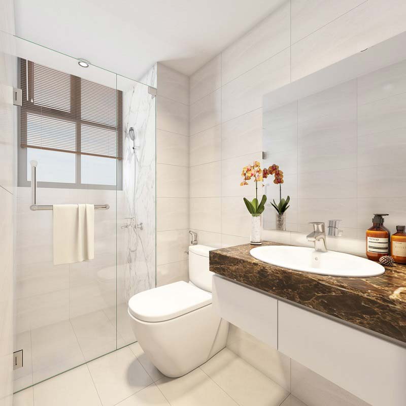 Mẫu thiết kế đẹp cho nhà vệ sinh, nhà tắm siêu đẹp cho căn hộ chung cư